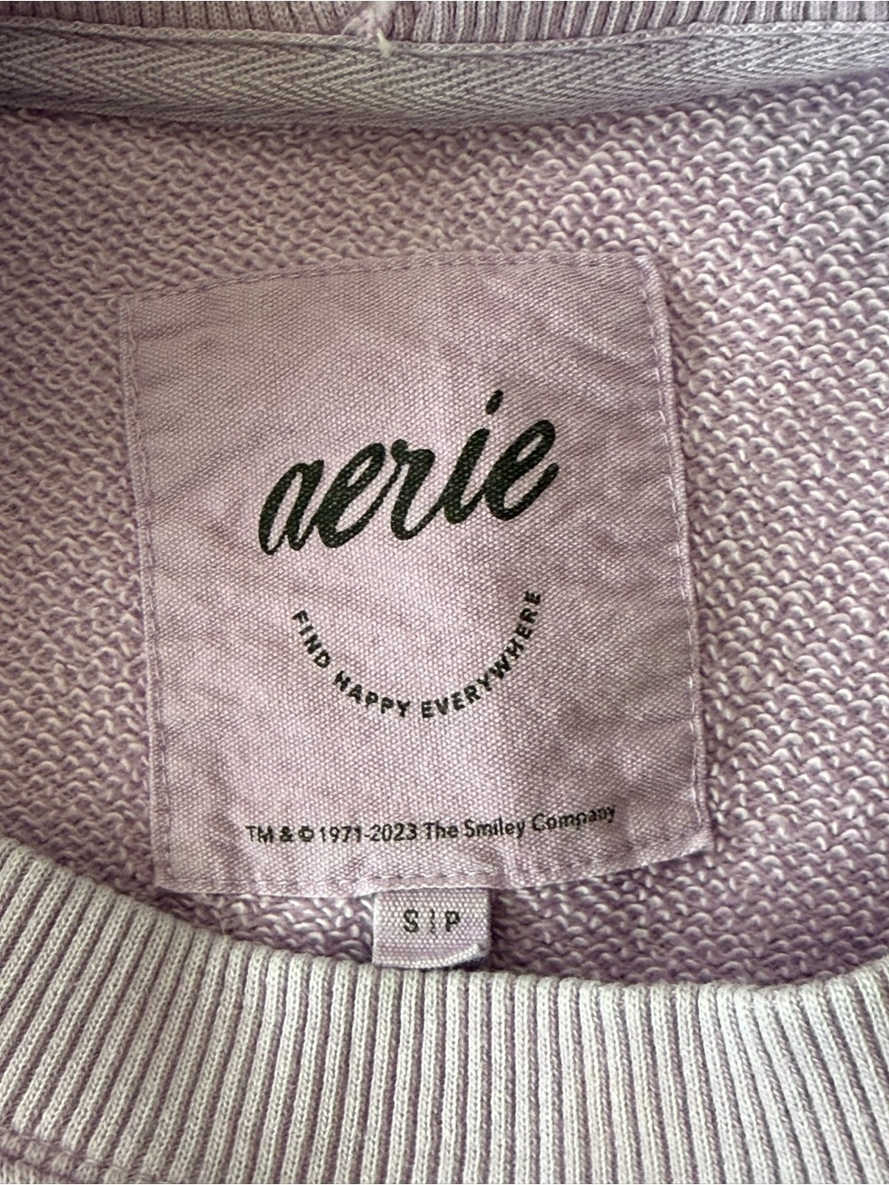 AERIE THE CHILL CREW Going off the Rails Sweatshirt Lavender Size Small - Picture 5 of 7